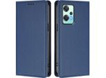 Custodia In Pelle Per Oneplus Nord Ce 2 Lite 5G/Nord 2 Lite, Custodia Flip Magnetica In Finto Cuoio Con Supporto Blu Scuro