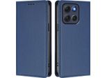 Custodia Per Motorola Moto G86, Flip Cover In Finto Cuoio Antiurto Magnetica Con Supporto Blu Scuro