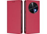 Custodia In Pelle Per Huawei Nova 12I /Nova 13I, Custodia Magnetica In Finto Cuoio Con Supporto Rosso