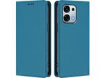 Custodia Per Telefono Cellulare Per Oppo A6 Pro 5G/Oppo A6 Pro 4G, Flip Cover In Finto Cuoio Antiurto Magnetica Con Supporto Blu