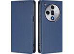 Custodia Per Telefono Cellulare Per Oppo Find X7, Flip Cover In Finto Cuoio Antiurto Magnetica Con Supporto Blu Scuro