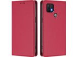 Custodia Per Telefono Cellulare Per Oppo A35 / A16E / A16K / A15 / A15S, Flip Cover In Finto Cuoio Antiurto Magnetica Con Supporto Rosso