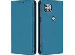 Custodia Per Motorola Moto G 5G 2020, Custodia Magnetica Antiurto Con Supporto In Finto Cuoio Flip Cover Blu