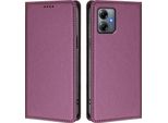 Custodia In Pelle Per Motorola Moto G14, Custodia Flip Magnetica In Finto Cuoio Con Supporto Viola