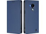 Custodia In Pelle Per Nokia C30, Flip Case Magnetico In Finto Cuoio Con Supporto Blu Scuro
