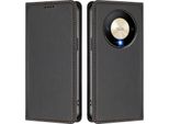 Custodia In Pelle Per Honor X9B/Magic6 Lite, Flip Case Magnetico In Finto Cuoio Con Supporto Nero
