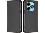 Custodia In Pelle Per Itel S23+, Custodia Flip Magnetica In Finto Cuoio Con Supporto Nero