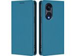 Custodia In Pelle Per Oppo Reno8 T 5G, Custodia Flip Magnetica In Finto Cuoio Con Supporto Lake Blu