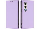 Custodia In Pelle Per Itel S25, Custodia Magnetica In Finto Cuoio Flip Con Supporto Viola Chiaro