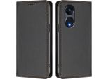 Custodia In Pelle Per Oppo Reno8 T 5G, Flip Case Magnetico In Finto Cuoio Con Supporto Nero