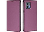 Custodia Per Motorola Moto G 5G 2023, Custodia Magnetica Antiurto Con Supporto In Finto Cuoio Flip Cover Viola