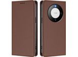 Custodia In Pelle Per Huawei Mate 60 Pro/Mate 60 Pro+, Custodia Flip Magnetica In Finto Cuoio Con Supporto Marrone