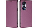 Custodia Per Telefono Cellulare Per Honor 70 Pro, Flip Cover In Finto Cuoio Antiurto Magnetica Con Supporto Viola