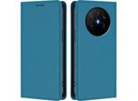 Custodia Per Telefono Cellulare Per Huawei Mate 70 Air, Flip Cover In Finto Cuoio Antiurto Magnetica Con Supporto Blu