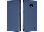 Custodia In Pelle Per Nokia C10 / Nokia C20, Flip Case Magnetico In Finto Cuoio Con Supporto Blu Scuro