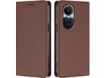 Custodia In Pelle Per Oppo Reno10 / Reno10 Pro 5G, Flip Case Magnetico In Finto Cuoio Con Supporto Marrone