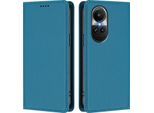 Custodia In Pelle Per Oppo Reno10 / Reno10 Pro 5G, Custodia Magnetica Flip In Finto Cuoio Con Supporto Lake Blu