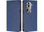 Custodia Per Oppo Reno11 Pro 5G, Custodia Magnetica Antiurto In Finto Cuoio Flip Cover Con Supporto Blu Scuro