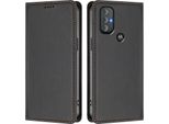 Custodia Per Motorola Moto G Power 2022, Custodia Magnetica Antiurto Con Supporto In Finto Cuoio Flip Cover Nero