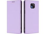 Custodia Per Motorola Moto G Power 2021, Custodia Magnetica Antiurto Con Supporto In Finto Cuoio Flip Cover Viola