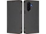 Custodia In Pelle Per Samsung Galaxy A57, Flip Case Magnetico In Finto Cuoio Con Supporto Nero