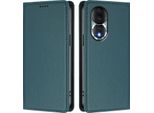 Custodia Per Telefono Cellulare Per Honor 80, Flip Cover In Finto Cuoio Antiurto Magnetica Con Supporto Verde