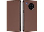 Custodia In Pelle Per Huawei Nova 8I / Honor 50 Lite, Custodia Magnetica In Finto Cuoio Con Supporto Marrone