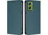 Custodia Per Cellulare Per Motorola Moto G06, Flip Cover In Finto Cuoio Antiurto Magnetica Con Supporto Verde