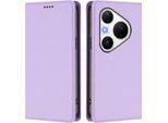 Custodia In Pelle Per Huawei Pura 80 Pro/Pura 80 Pro+, Custodia Flip Magnetica In Finto Cuoio Con Supporto Viola Chiaro