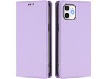 Custodia In Pelle Per Iphone 11, Flip Case Magnetico In Finto Cuoio Con Supporto Viola Chiaro