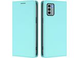 Custodia In Pelle Per Nokia G22, Flip Case Magnetico In Finto Cuoio Con Supporto Verde Menta