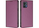 Custodia Per Cellulare Per Motorola Moto G53, Flip Cover In Finto Cuoio Antiurto Magnetica Con Supporto Viola