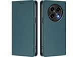 Custodia Per Oppo F27 Pro / F27 Pro+, Flip Cover In Finto Cuoio Antiurto Magnetica Con Supporto Verde
