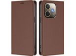 Custodia Per Oppo A5 Pro 4G/A5 Pro 5G, Flip Cover In Finto Cuoio Antiurto Magnetica Con Supporto Marrone
