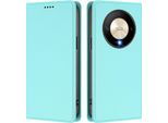 Custodia Per Telefono Cellulare Per Honor X9B/Magic6 Lite, Custodia Magnetica Antiurto In Finto Cuoio Flip Cover Con Supporto Turchese