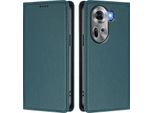 Custodia Per Oppo Reno11 5G, Custodia Magnetica Antiurto Con Supporto In Finto Cuoio Flip Cover Verde