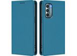 Custodia In Pelle Per Motorola Moto G Stylus 2022 5G, Custodia Flip Magnetica In Finto Cuoio Con Supporto Lake Blu