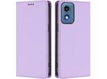 Custodia Per Motorola Moto G 5G 2024, Custodia Magnetica Antiurto Con Supporto In Finto Cuoio Flip Cover Viola
