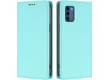 Custodia Per Telefono Cellulare Per Nokia C300, Flip Cover In Finto Cuoio Antiurto Magnetica Con Supporto Turchese