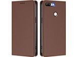 Custodia Per Telefono Cellulare Per Honor 9 Lite, Flip Cover In Finto Cuoio Antiurto Magnetica Con Supporto Marrone