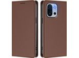 Custodia Per Telefono Cellulare Per Oneplus 13T /Oneplus 13S, Custodia Magnetica Antiurto In Finto Cuoio Flip Cover Con Supporto Marrone