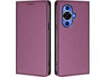 Custodia Per Telefono Cellulare Per Huawei Nova 12S, Flip Cover In Finto Cuoio Antiurto Magnetica Con Supporto Viola