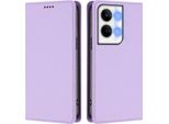 Custodia In Pelle Per Oppo Reno9 / Reno9 Pro 5G, Flip Case Magnetico In Finto Cuoio Con Supporto Viola Chiaro