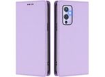 Custodia Per Telefono Cellulare Per Oneplus 9, Flip Cover In Finto Cuoio Antiurto Magnetica Con Supporto Viola