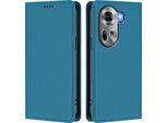 Custodia In Pelle Per Oppo Reno11 5G, Custodia Magnetica In Finto Cuoio Flip Con Supporto Lake Blu