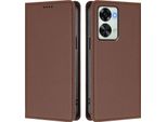 Custodia Per Telefono Cellulare Per Oneplus Nord 2T, Flip Cover In Finto Cuoio Antiurto Custodia Magnetica Con Supporto Marrone
