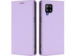 Custodia In Pelle Per Samsung Galaxy A42 5G, Flip Case Magnetico In Finto Cuoio Con Supporto Viola Chiaro