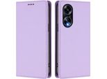 Custodia In Pelle Per Oppo A98 / Oppo A1 5G, Custodia Magnetica In Finto Cuoio Con Supporto Viola Chiaro