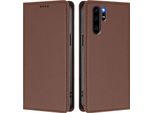 Custodia Per Huawei P30 Pro, Flip Cover In Finto Cuoio Antiurto Magnetica Con Supporto Marrone