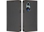 Custodia In Pelle Per Huawei Nova 9 /Honor 50, Flip Case Magnetico In Finto Cuoio Con Supporto Nero